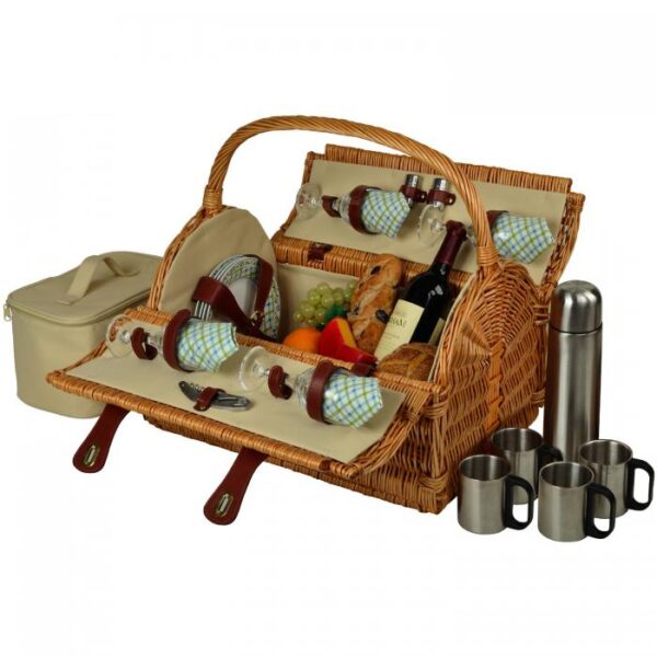 Picnic at Ascot Huntsman Basket for 4 with Coffee Set & Blanket