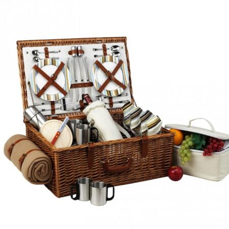 Picnic at Ascot Dorset English Style Willow Picnic Basket with