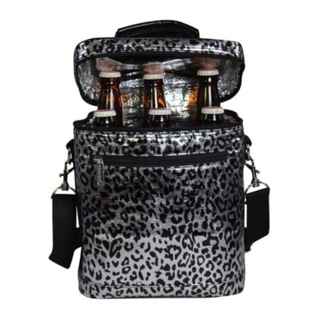 Primeware Beer Bag Silver Leopard 6 Bottle