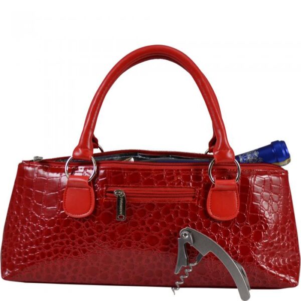 Red Croc Insulated Single Bottle Wine Clutch main image 1