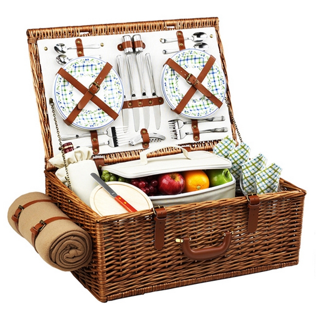 Dorset Picnic Basket for Four with Blanket - Gazebo