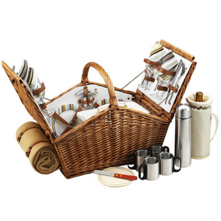 Huntsman Basket for 4 with Coffee Set & Blanket - Santa Cruz