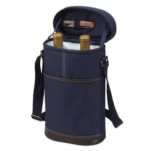 Two Bottle Insulated Wine Carrier - Navy