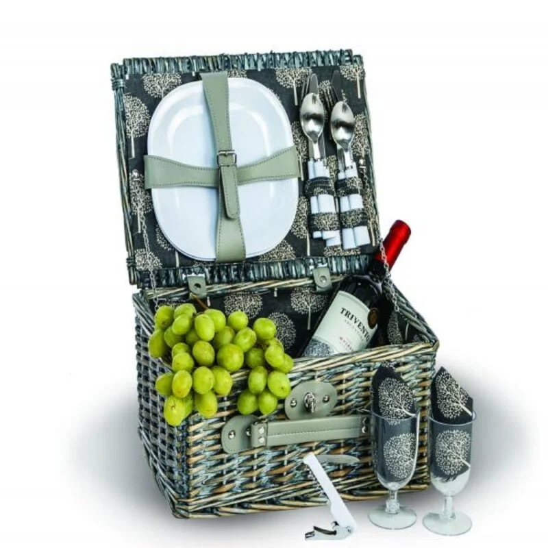 BoothBay 2 Person Picnic Basket In Grey