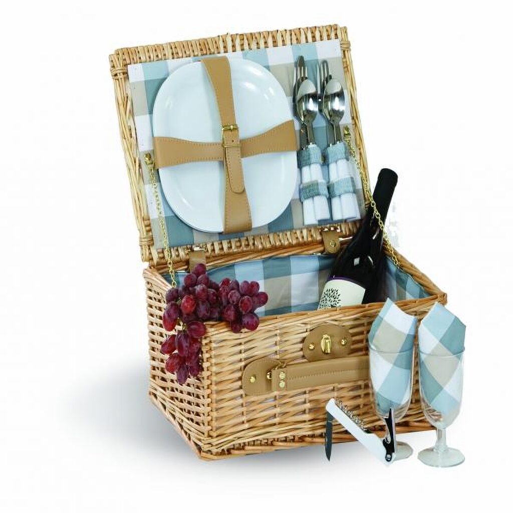 Cheshire Picnic Basket For Two With Blanket London Plaid Picnic World
