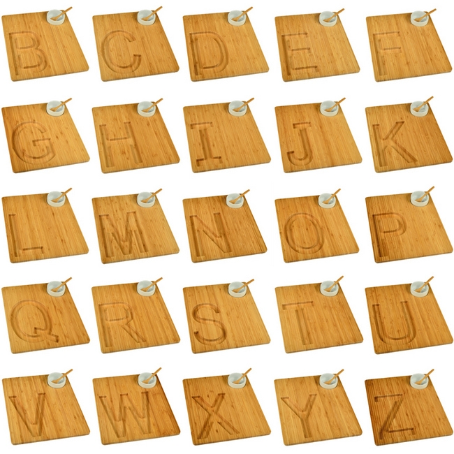 Alphabet Bamboo Cheese/Charcuterie Board - All Letters of the Alphabet Available - Image 3