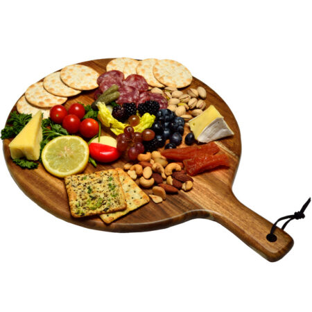 12" Diameter Round Acacia Serving Board