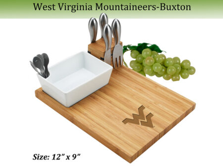NCAA West Virginia Mountaineers Bamboo Cheese & Charcuterie Board