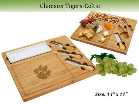 NCAA Clemson Tigers  Bamboo Cheese & Charcuterie Board