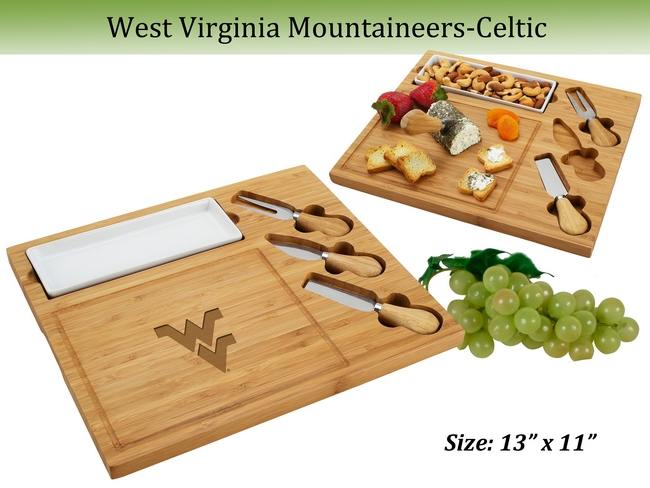 NCAA West Virginia Mountaineers Bamboo Cheese & Charcuterie Board
