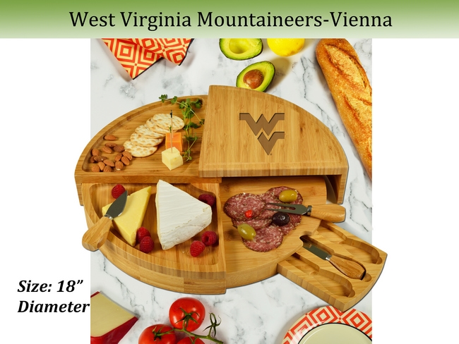 NCAA West Virginia Mountaineers Bamboo Cheese & Charcuterie Board