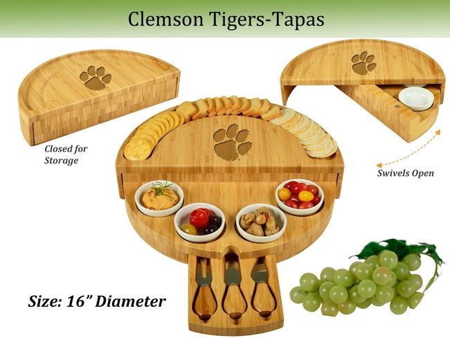 NCAA Clemson Tigers  Bamboo Cheese & Charcuterie Board